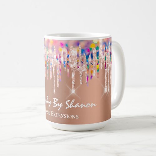 Unicorn Holograph Rainbow Drip Bride Shower Copper Coffee Mug