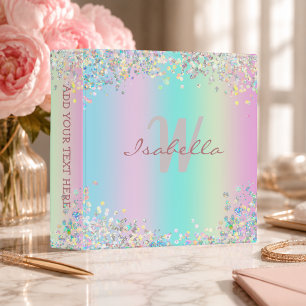 Unicorn Holographic Glitter 3 Ring Binder