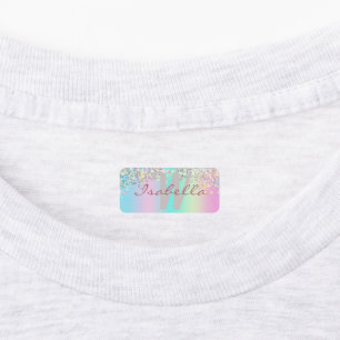 Unicorn Holographic Glitter Clothing Kids' Labels