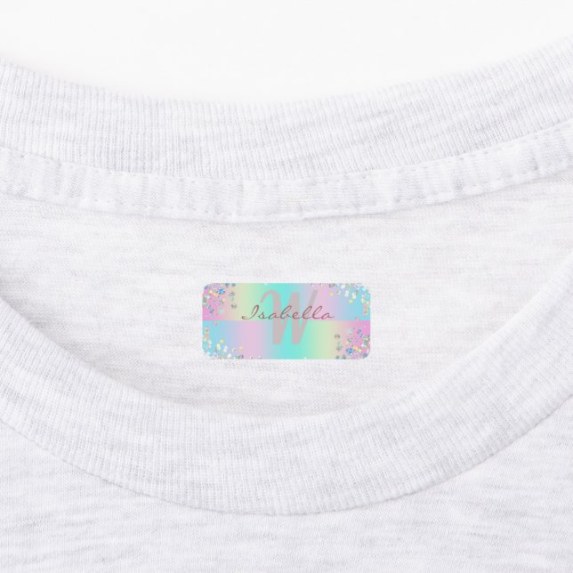 Unicorn Holographic Glitter Clothing Kids' Labels (Affixed)