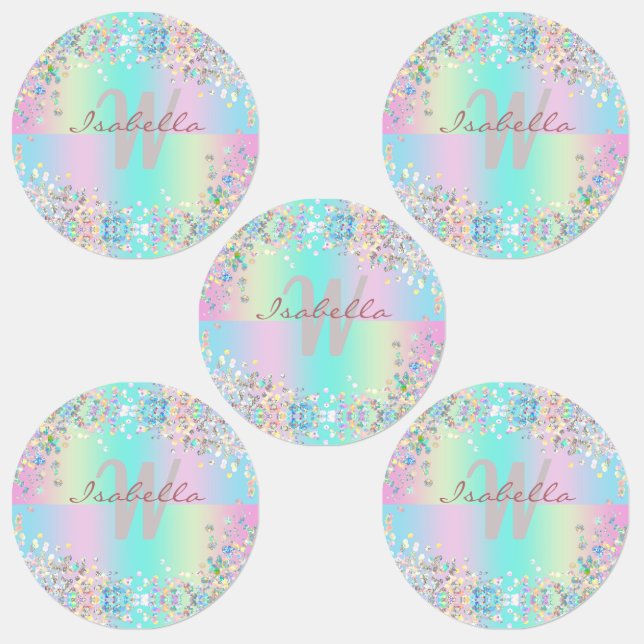Unicorn Holographic Glitter Clothing Kids' Labels (Group)