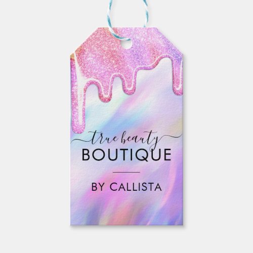 Unicorn Holographic Glitter Drips Clothing Tags