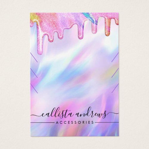 Unicorn Holographic Glitter Drips Necklace Display