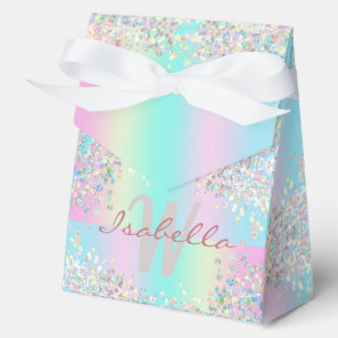 Unicorn Holographic Glitter Favor Boxes