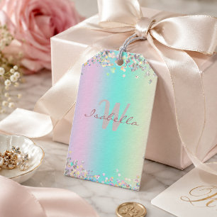 Unicorn Holographic Glitter Gift Tags