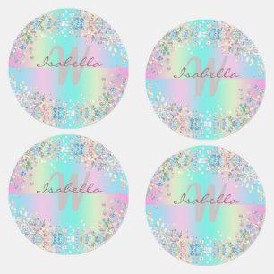 Unicorn Holographic Glitter Iron On Kids' Labels