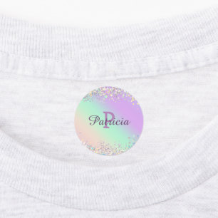 Unicorn Holographic Glitter Iron on Kids' Labels