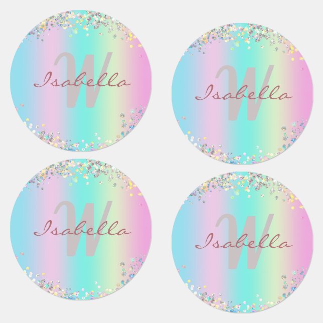 Unicorn Holographic Glitter Iron On Kids' Labels (Group)