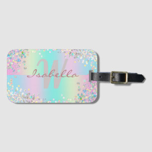 Unicorn Holographic Glitter Luggage Tag