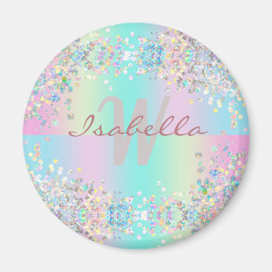 Unicorn Holographic Glitter Magnet