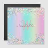 Unicorn Holographic Glitter Magnetic Card (Front/Back)