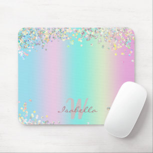Unicorn Holographic Glitter Mouse Pad