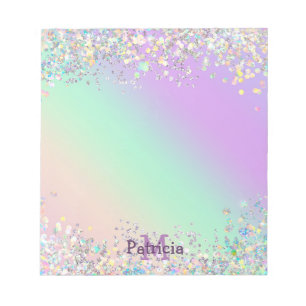 Unicorn Holographic Glitter Notepad