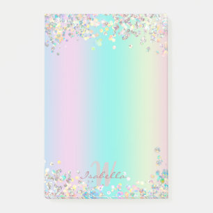 Unicorn Holographic Glitter Post-it Notes