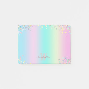 Unicorn Holographic Glitter Post-it Notes