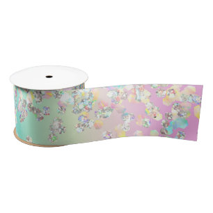 Unicorn Holographic Glitter Satin Ribbon