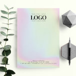 Unicorn Holographic Pastel Your Custom Logo Here Letterhead<br><div class="desc">Promote your business with this modern,  professional letterhead featuring custom rectangle logo. Easily add your logo and text by clicking on the "personalize" option.</div>