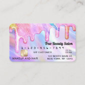 Unicorn Holographic Thick Glitter Drips Credit Business Card (Front)