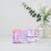 Unicorn Holographic Thick Glitter Drips Credit Business Card (Standing Front)