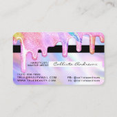 Unicorn Holographic Thick Glitter Drips Credit Business Card (Back)