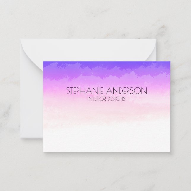 Unicorn Holography Watercolor Note Card (Front)