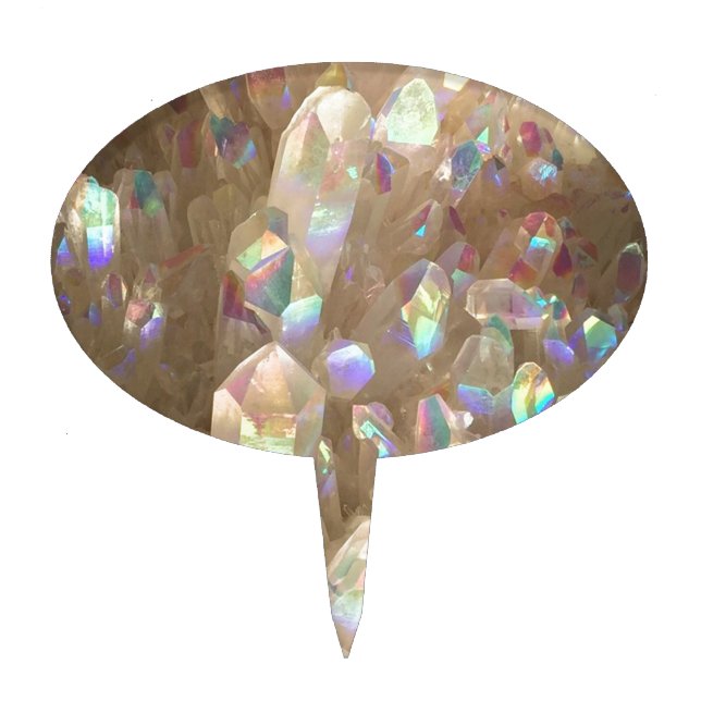 Unicorn Horn Aura Crystals Cake Topper (Front)