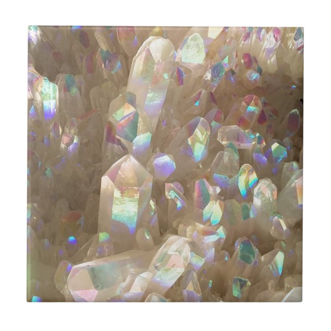 Unicorn Horn Aura Crystals Ceramic Tile (Front)