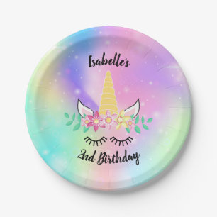 Unicorn Horn Party Personalized Plates