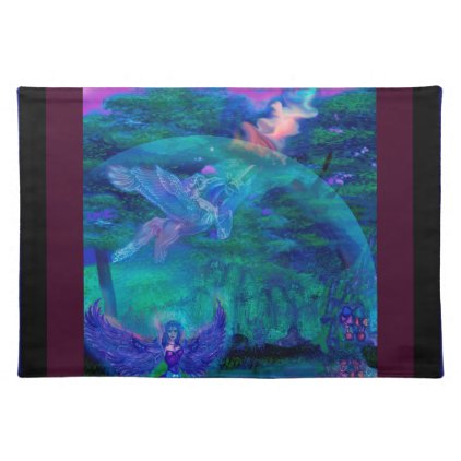 Unicorn horse angel dragon magic spell pony cloth placemat