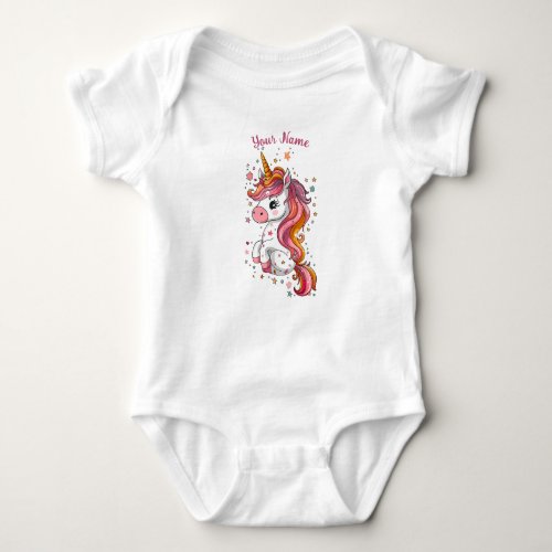 Unicorn Horse Cartoon Baby Bodysuit