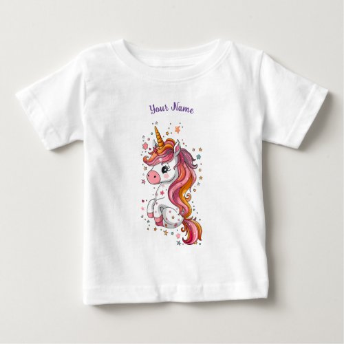 Unicorn Horse Cartoon Baby T_Shirt