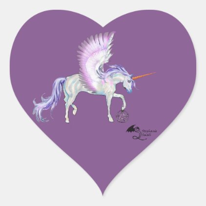 Unicorn horse heart love cute rainbow magic pony heart sticker