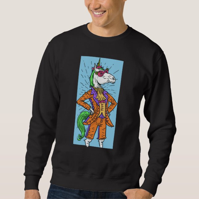 unicorn horse mardi gras fest sweatshirt (Front)