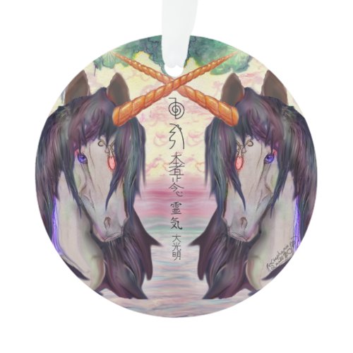 unicorn horse pony equine pegasus winged reiki ornament