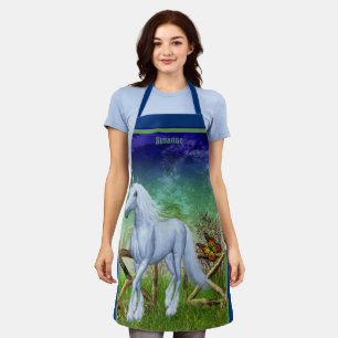 Unicorn Horse Walking Through Gate Personalized Apron