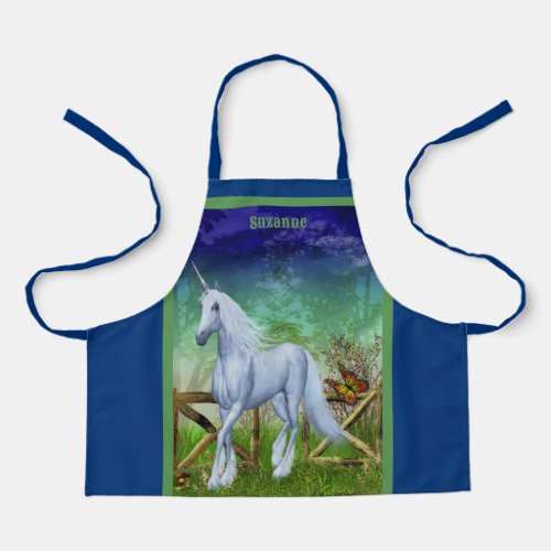 Unicorn Horse Walking Through Gate Personalized Apron