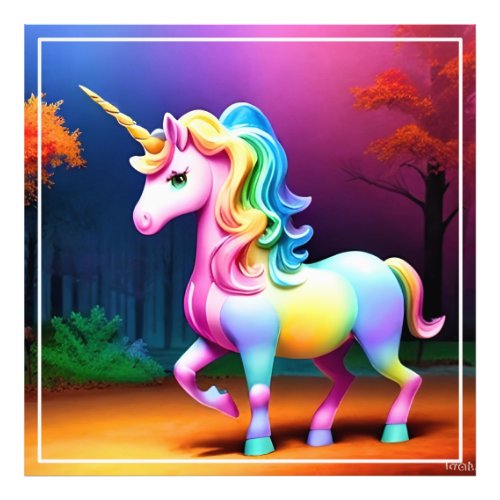 Unicorn Horse with Rainbow Colors  Photo Print