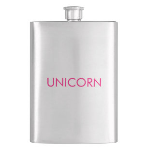 Unicorn hot pink fuchsia text minimalist cool flask