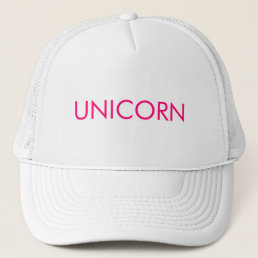Unicorn hot pink minimalist typography funny trucker hat