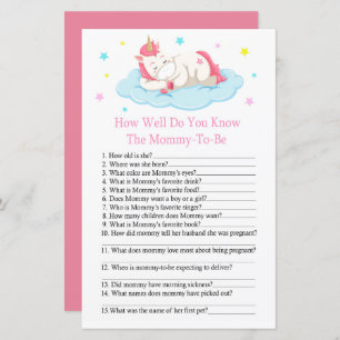 Unicorn How well do you know baby shower