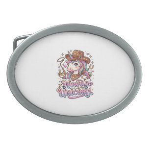 Unicorn Howdy Unicorn Gift Idea Sticker and Shirt  Belt Buckle