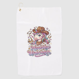 Unicorn Howdy Unicorn Gift Idea Sticker and Shirt Golf Towel