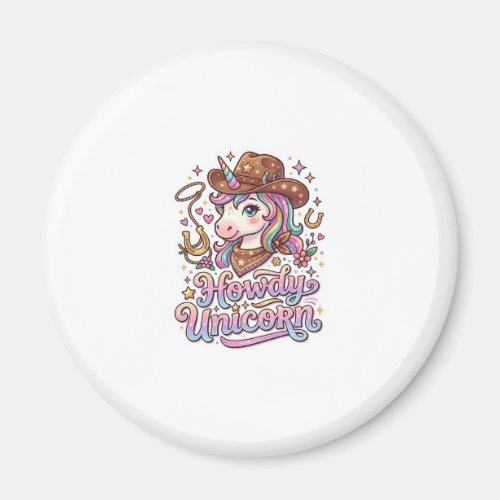Unicorn Howdy Unicorn Gift Idea Sticker and Shirt Magnet
