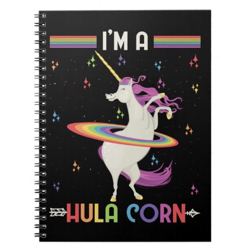Unicorn Hula Hoop Dancing Women Girls Hooping Notebook
