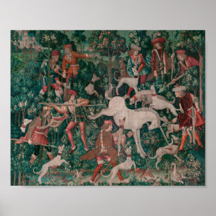 Unicorn Hunt Medieval Art, Unicorn Defends Himself Poster
