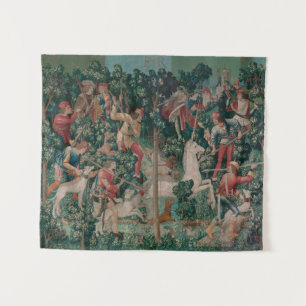 Unicorn Hunt Medieval Art - Unicorn Is Attacked Tapestry