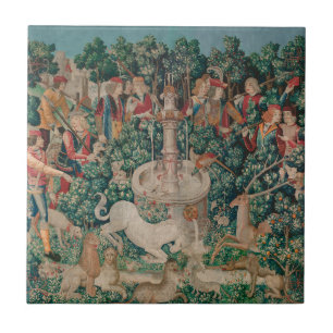 Unicorn Hunt Medieval Art - Unicorn Is Found Ceramic Tile