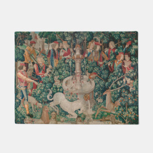 Unicorn Hunt Medieval Art - Unicorn Is Found Doormat