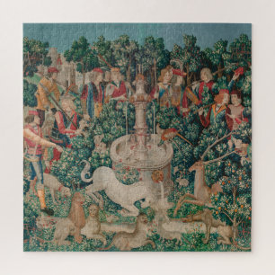 Unicorn Hunt Medieval Art - Unicorn Is Found Jigsaw Puzzle