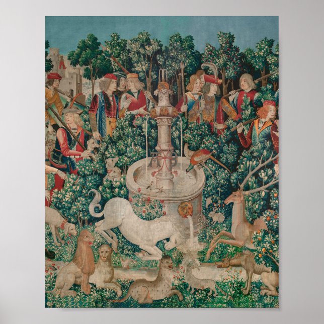 Unicorn Hunt Medieval Art - Unicorn Is Found Poster (Front)